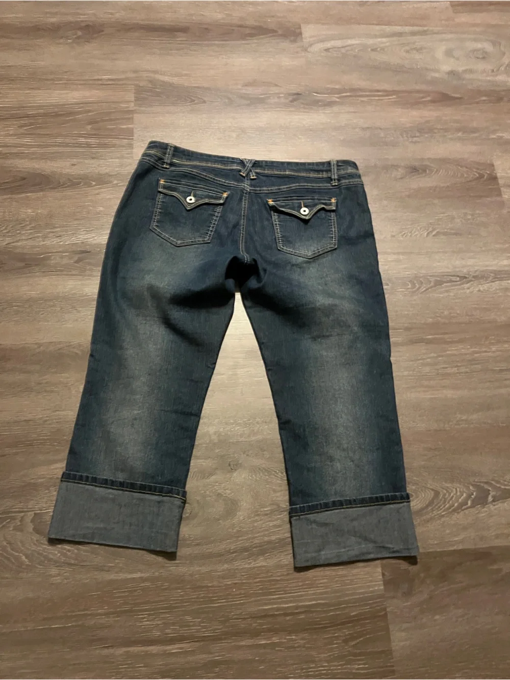 Piper Dark Blue Cuffed Cropped Jeans size 17